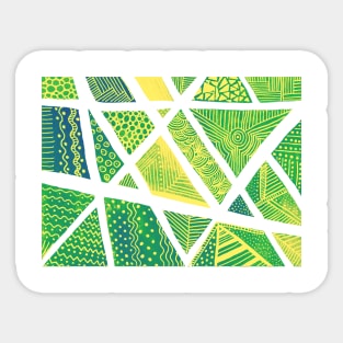 Geometric doodles - green and yellow Sticker